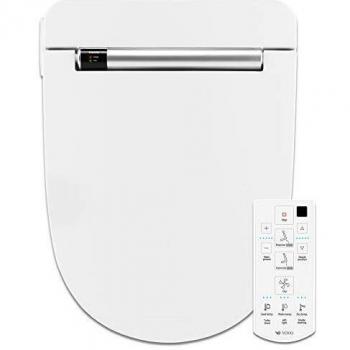 VOVO STYLEMENT VB-4100SR Electronic Smart Bidet Toilet Seat, Easy Install, Heated Seat,Warm Dry and Water, LED, Deodorization, Eco Power Save,Self Cleaning Full Stainless Nozzle, Round