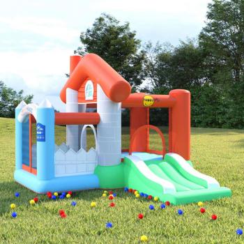 Castillo hinchable con tobogán PVC 272x257x220 cm Happy Hop Multicolor
