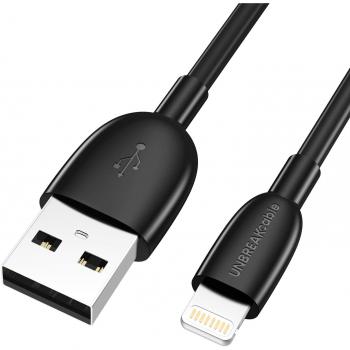 UNBREAKcable Cable iPhone Certificación MFi - Cable Cargador y Sincronizar Compatible con iPhone XS XS MAX X XR 8 Plus 7 Plus 6s 6 Plus SE 5s iPad y iPod, Blanco, 1m