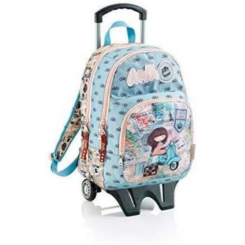 Anekke Mochila Triple Compartimento con Carro Traveller, 54 cm, Turquesa
