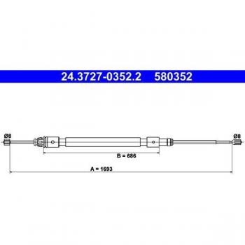 Cable de freno de mano ATE 24.3727-0352.2