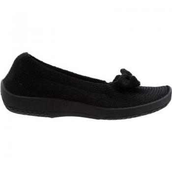 Cómoda Mocasín mujer Arcopedico LILAS tricotado negro, ajuste elástico tipo calcetín, suela ligera, sistema Doble Arco para apoyo, altura tacón bajo (3-5 cm), referencia