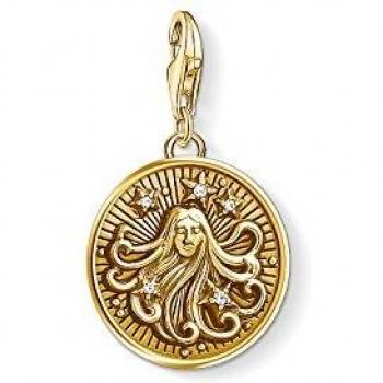 Thomas Sabo - Colgante de Mujer Charm Zodíaco Virgo Charm Club, Plata de Ley 925, Dorado