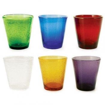 Villa d'Este Juego de 6 Vasos de Agua Cancún, Multicolor