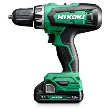 Taladro atornillador inalámbrico HiKOKI 18V DS18DFWQZ con 2 baterías de 2.0Ah y torque de 53Nm