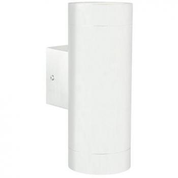 Aplique de exterior Tin Maxi Double, metal blanco, 2 flamas, GU10, IP54