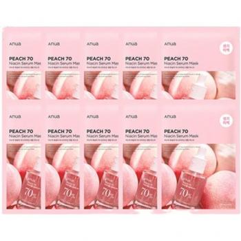 Anua Peach 70 Niacin Serum Mask Set (25g x 10 sheets) - Cosmetics