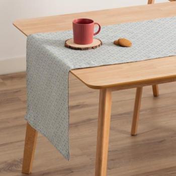 Camino de Mesa Navidad Jacquard Algodón Azul y Oro 45x135 cm con Hilo Dorado Decoración Navideña