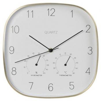 Reloj de pared con marco dorado Ø28,5x4cm