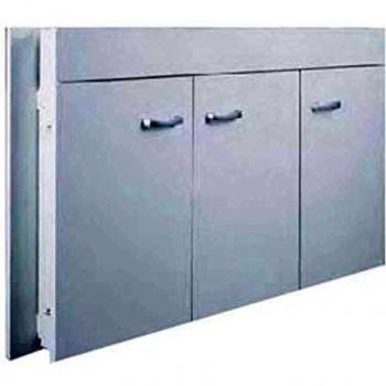 Mueble de Cocina Bajo Fregadero con 3 Puertas Abatibles, Medidas 120x50 cm, Teak y Encimera de Inox