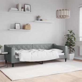 Sofá cama tela gris claro 80x200 cm sin colchón