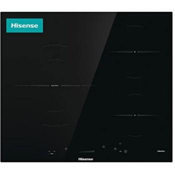Hisense I6341CB - Placa Inducción, 3 Zonas, 1 Con Foco Gigante 29 cm, Doble Corona, Gráficos Minimalistas, Encimera de 60 cm, Bloqueo Infantil Resistente a los Arañazos, Terminación biselada