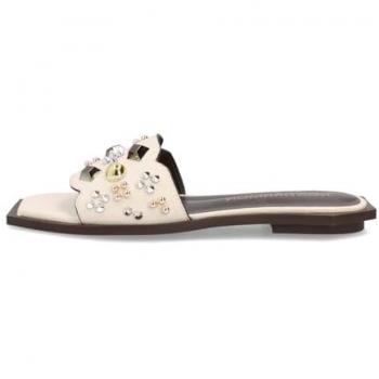 Sandalia Noa Harmon 9703 Acqua Blanco Hueso para Mujer con Tachuelas Talla 38