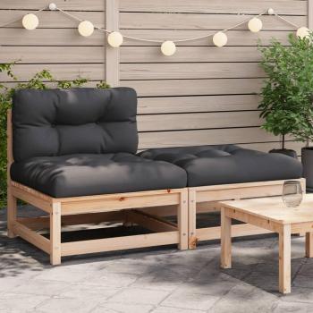 Armless Garden Sofa with Cushions and Footstool