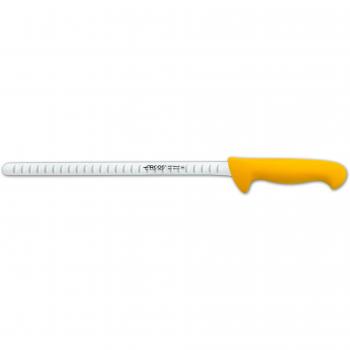Arcos Serie 2900, Cuchillo Salmón Flexible con Alveolos, Hoja de Acero Inoxidable Nitrum de 300 mm, Mango inyectado en Polipropileno Color Amarillo