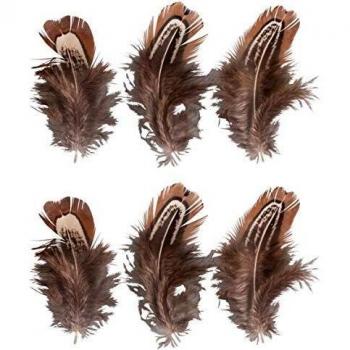 Plumas Decorativas Marrón Ciervo 5-10 cm - Paquete de 6 unidades