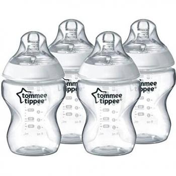 Tommee Tippee Biberones Closer to Nature, 260 ml, 4 Unidades, Transparente