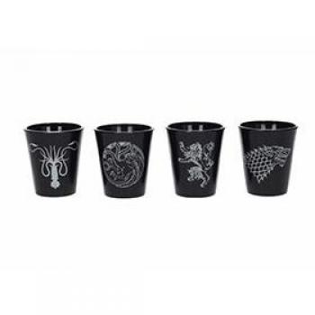 SD Toys - Juego de 2 Vasos Chupito Negros Greyjoy y Lannister - Game Of Thrones