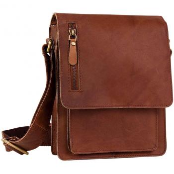 STILORD Mensajero de Piel/Bolso Bandolera/Messenger Bag/Bolso de Piel Mujeres Hombres Vintage Tablets hasta 9,7 Pulgadas marrón