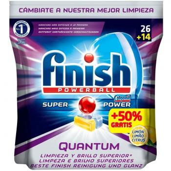 Finish Quantum Limón Pastillas para Lavavajillas - 26 + 14 pastillas