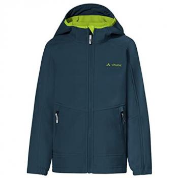 Vaude Kids Rondane IV Softshell Jacket - Windproof and Warm, Dark Sea/Blue, Size 146-152 cm