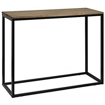 Consola Recibidor iCub 120x35x82cm Negra en Madera Maciza de Pino con Acabado Vintage Estilo Industrial