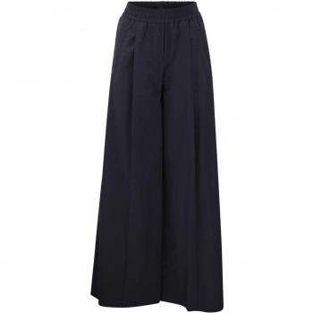 Brunello Cucinelli Women's Wide-Leg Cotton Trousers in Blue | Size 38 | ML949P8531C009, Brunello Cucinelli Black Trousers for Women SS24, Size: 2XS, Brun