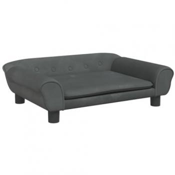 Sofá infantil de terciopelo gris oscuro 70x45x26 cm