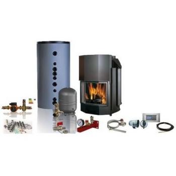 Chimenea wasserführend Acqua Tondo 22 Prisma Paquete completo