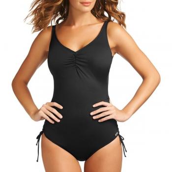 Fantasie Versailles Underwire V Neck Adjustable Leg Swimsuit in Black