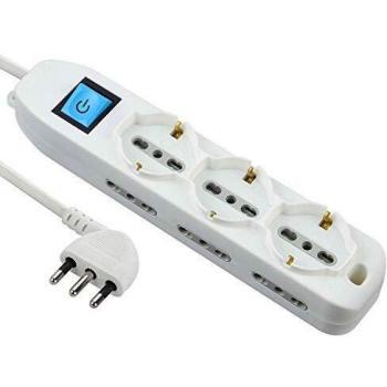 Regleta multipresa 9 tomas con interruptor principal, 3 Schuko y 6 Bivalentes, Electraline 62002