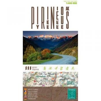 Pirineos, mapa de carreteras. Escala 1:4000.000. Editorial Alpina. - Editorial Alpina