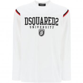 Dsquared2 Long-Sleeved Varsity T-Shirt - L White