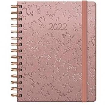 Agenda Anual 2022- Organizador Semanal - Cada Día Una Página - Tamaño Mediano 15 x 21 cm - Modelo BIRD Diseñado por María Diamantes - Planificador Mensual Portable - De Anillas - Dohe