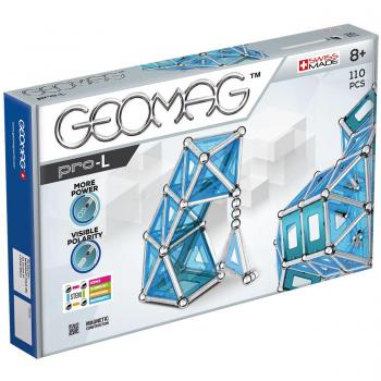 Geomag Pro-L 110 - Sistema de Construcción Magnético Azul/Plata - 110 Piezas con Tiges y Bolas