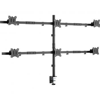 Soporte para Monitor de Mesa Equip 650160, compatible con 6 pantallas de 17 a 32, VESA 100x100mm, capacidad máxima de carga de 7KG, color negro