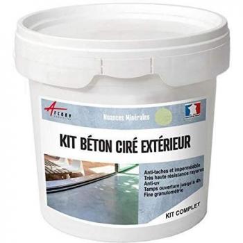 Kit de Béton Ciré Exterior - Suelos, Paredes y Terrazas - 2 m² (2 Capas) Chinchilla Gris Beige - Arcane Industries