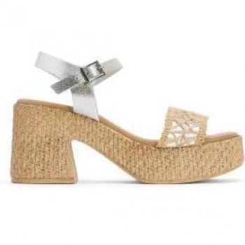 Sandalias de tacón de mujer Porronet Jeri plateado