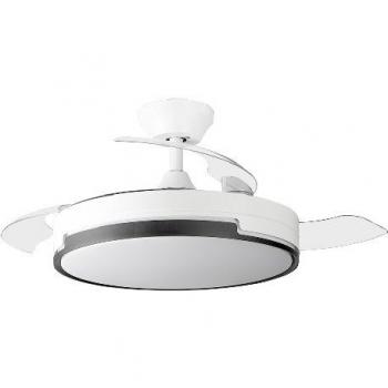 Ventilador de Techo Orbegozo CP 134105 - Motor DC, 6 velocidades, 3 aspas retráctiles, mando a distancia, luz LED, sistema reversible, temporizador programable
