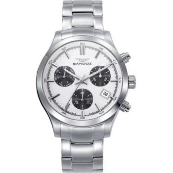 Reloj Sandoz Hombre Casuel de Acero con Esfera Blanca