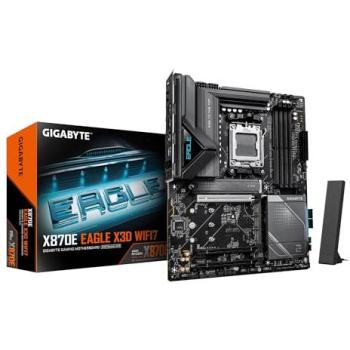 Gigabyte X870E EAGLE X3D WiFi7 Motherboard - AM5 Socket, DDR5, 14+2+2 Phases Digital VRM, PCIe 5.0, USB4, 5GbE