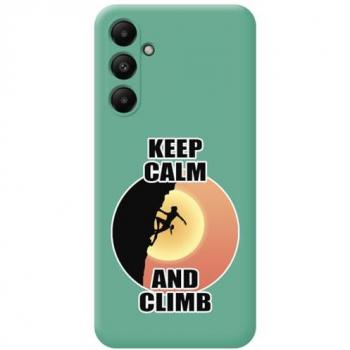 Funda de Silicona Líquida Verde con Diseño de Mujer Escalada para Samsung Galaxy A05s