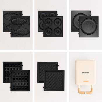 Sandwichera Grill y Gofrera 2 en 1 con Placas para Taiyaki, Pancakes y Donuts