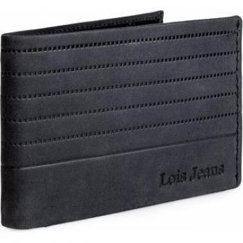 Lois - Cartera para Hombre Piel. Billetero de Piel Genuina. Compartimentos Monedas Billetes Tarjetas y documentación. 202286, Color Negro