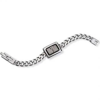 Pulsera Morellato Brightlight Ajustable de Acero y PVD Negro con Diamante y Motivo Reversible