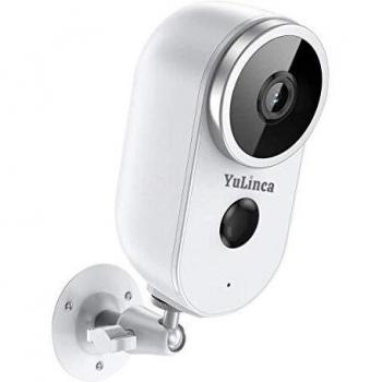 Camara Vigilancia WiFi Bateria, Cámara Inalambrica Exterior Interior Recargable, 1080P Bidireccional Audio Visión Nocturna, Detección de Movimiento PIR, Impermeable