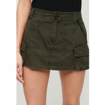 Falda Utility Parachute Verde Oliva para Mujer Superdry - Casual, Algodón, Talla S