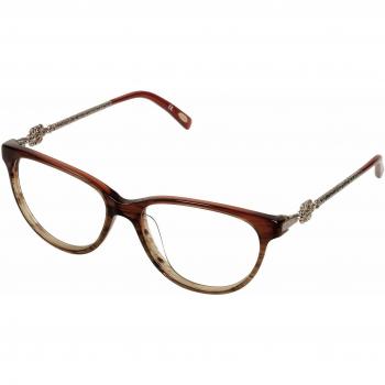Loewe VLW865M530ACN Monturas de Gafas, Fading Streaked Red/Brown, 55 Unisex