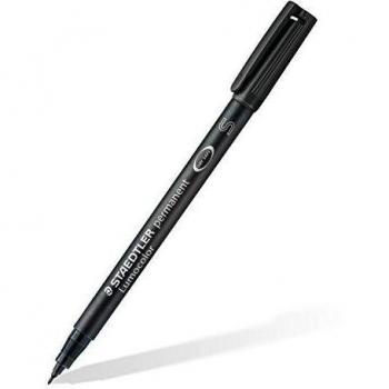 STAEDTLER Lumocolor 313-9 - Rotulador de Tinta Permanente de Color Negro y Punta Fina, Caja con 10 Unidades