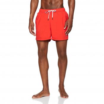 Tommy Hilfiger Short Drawstring, Bañador para Hombre, Rojo